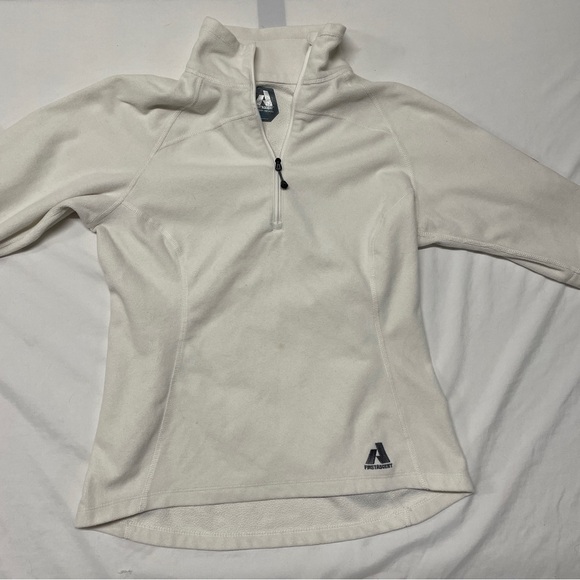 Women's White Quarter-Zip Sweater - Picture 2 of 9